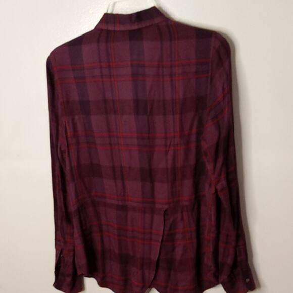 Lucky Brand Women's Size Small Purple Plaid Button-Up Shirt. Athleisure - Picture 6 of 9